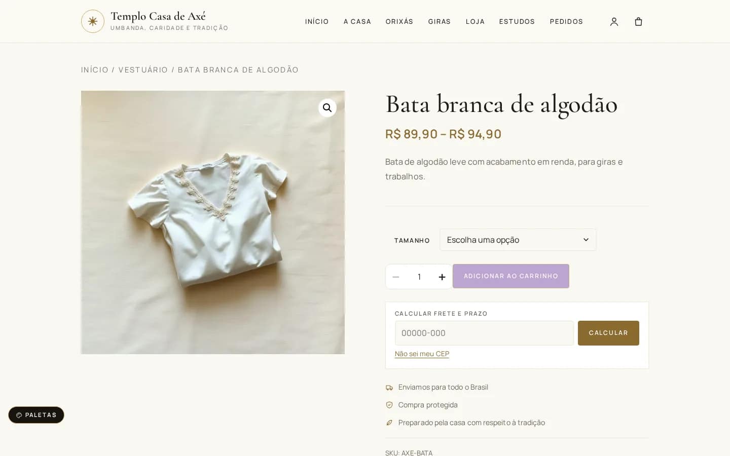 Página de produto