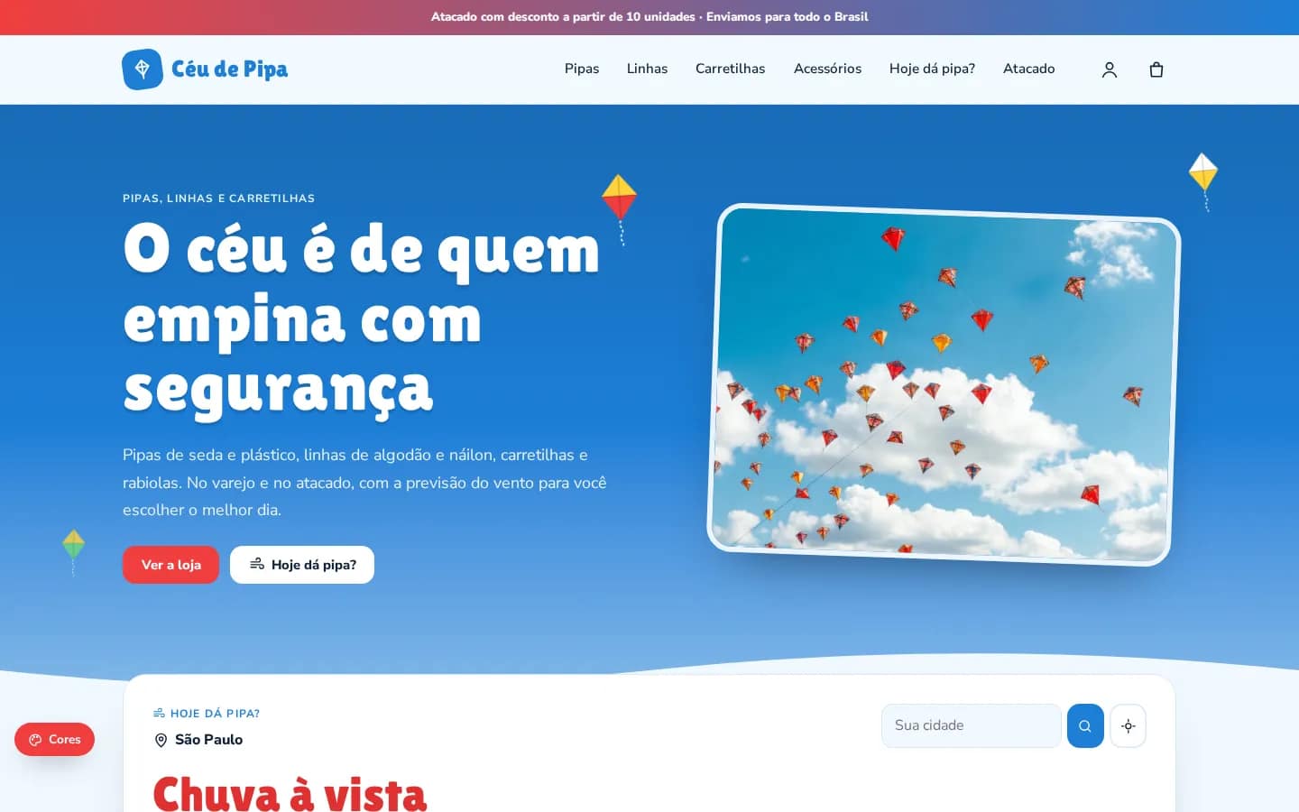 Céu de Pipa — pipas e linhas