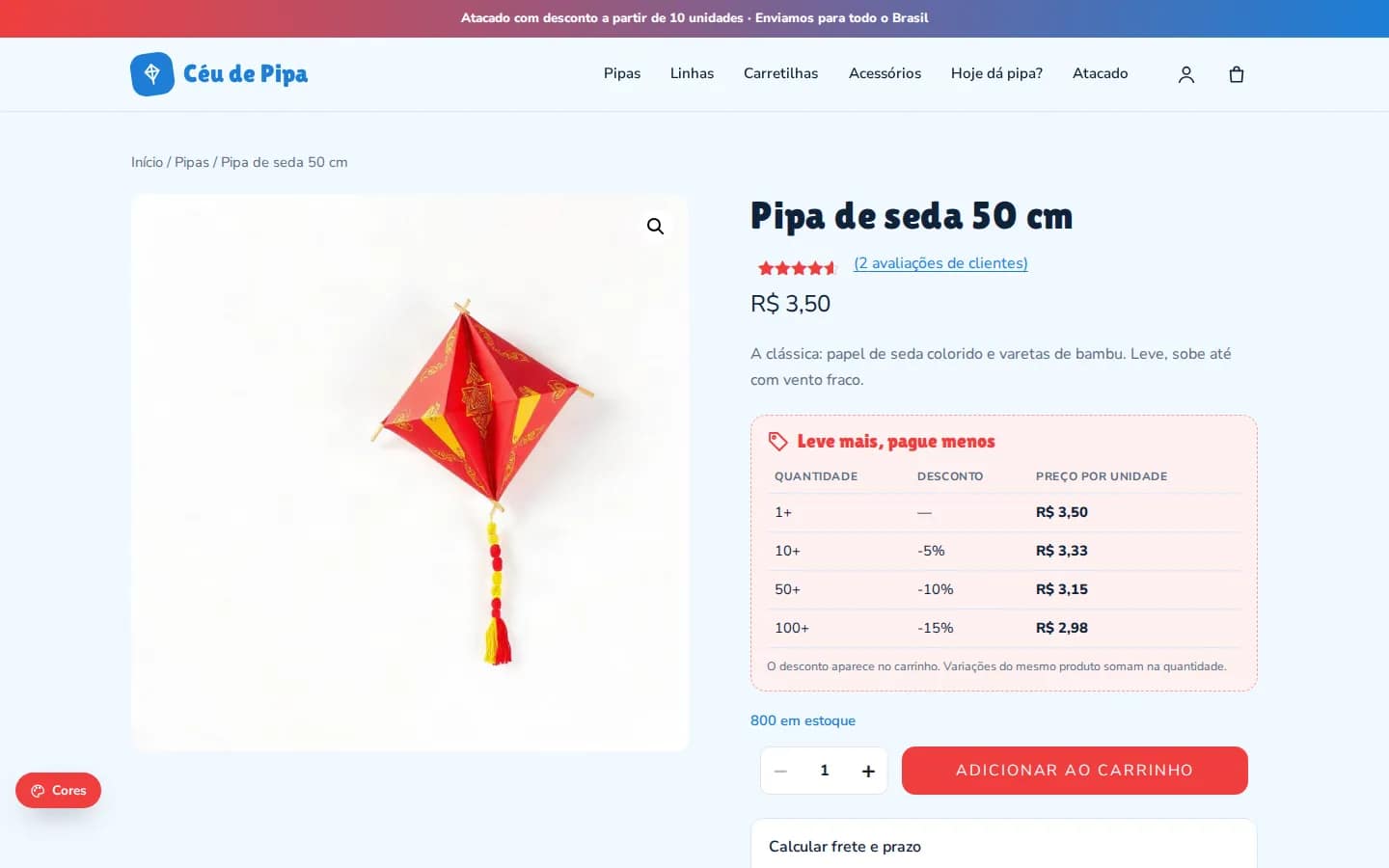 Página de produto