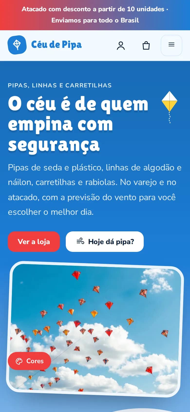 Céu de Pipa — pipas e linhas no celular