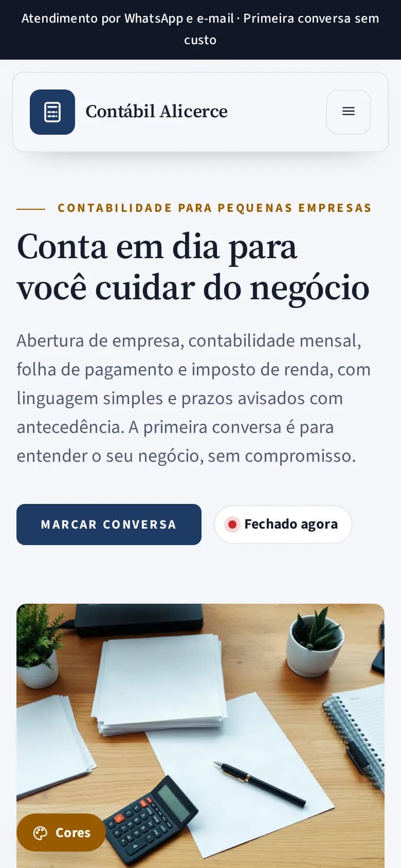 Contábil Alicerce — escritório de contabilidade no celular