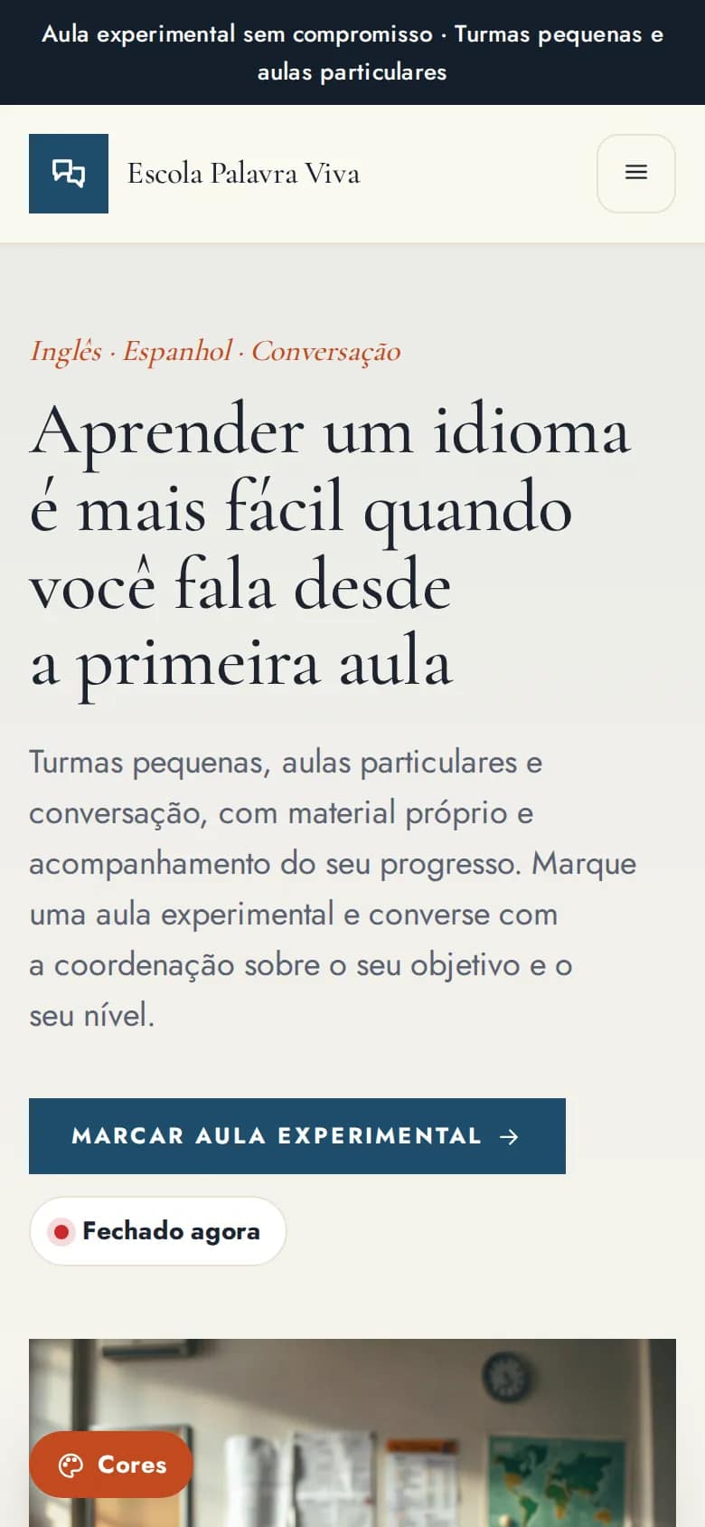 Escola Palavra Viva — escola de idiomas no celular