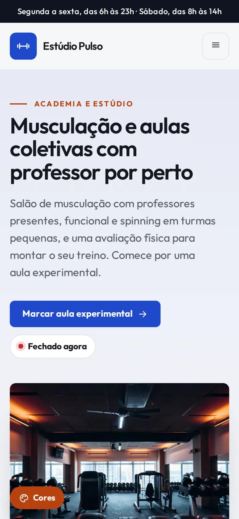 Estúdio Pulso — academia e estúdio fitness no celular