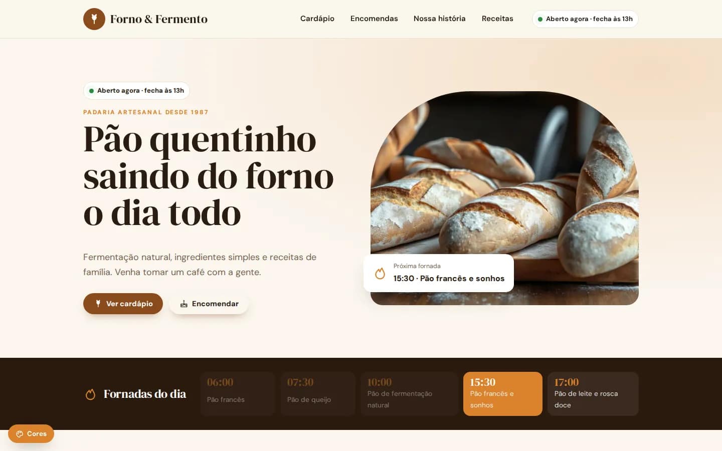 Forno & Fermento — site para padarias