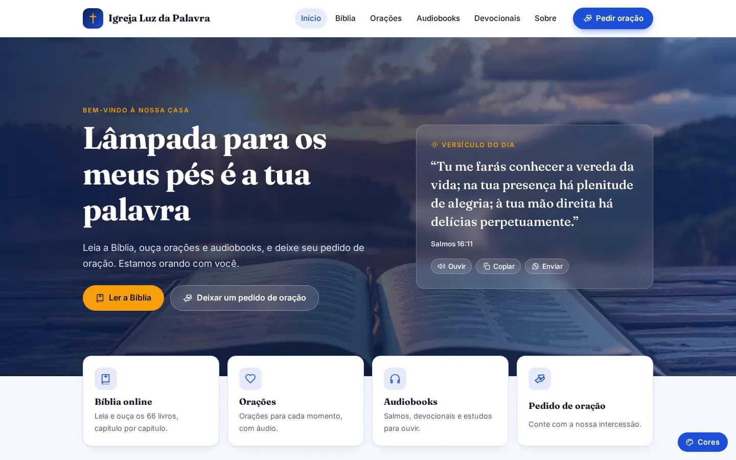 Luz da Palavra — site para igrejas