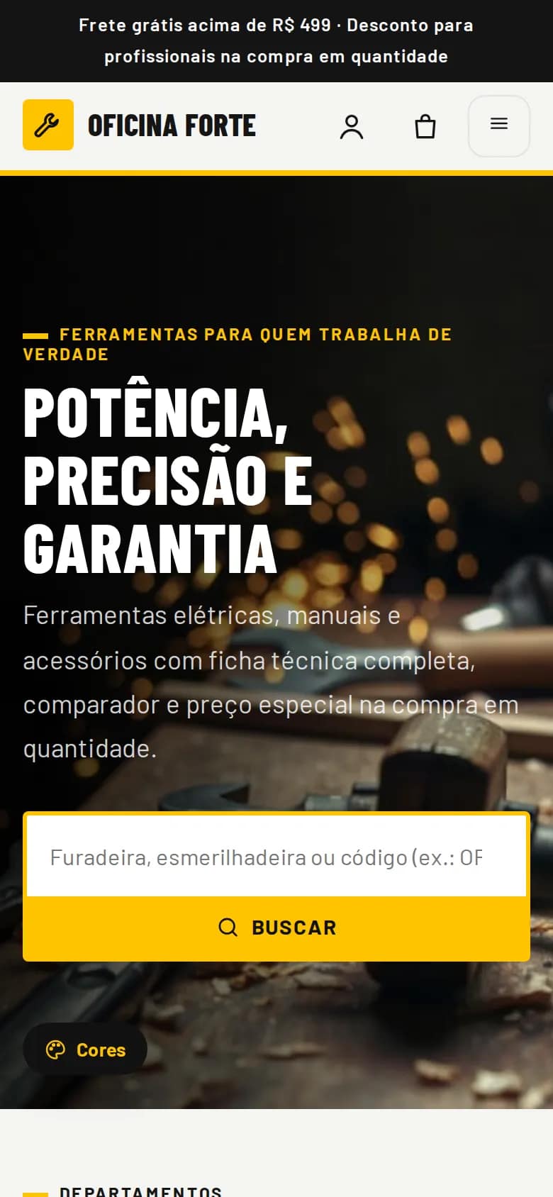 Oficina Forte — loja de ferramentas no celular