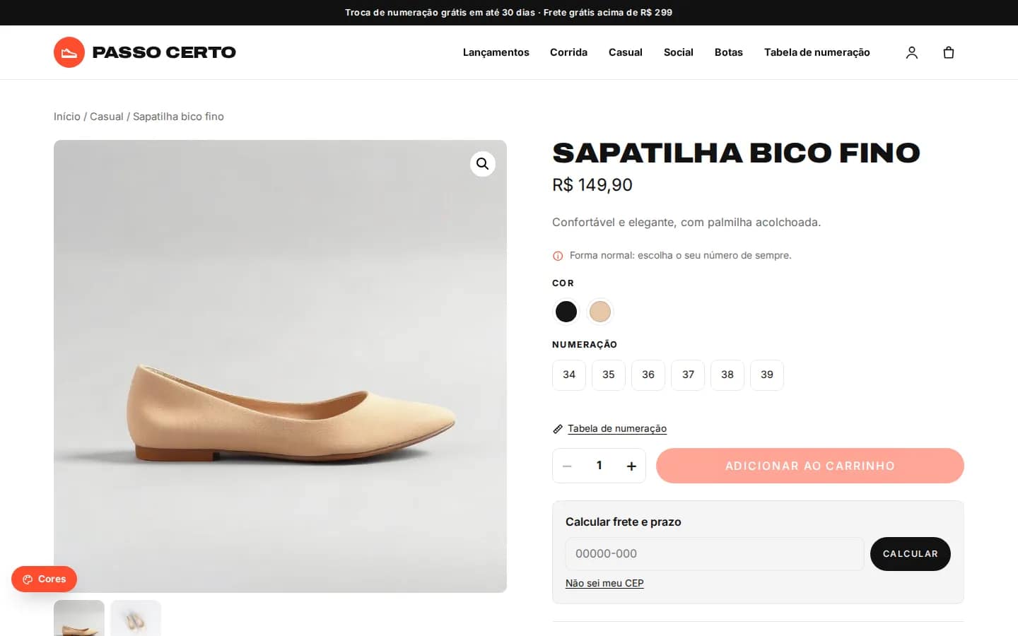 Página de produto