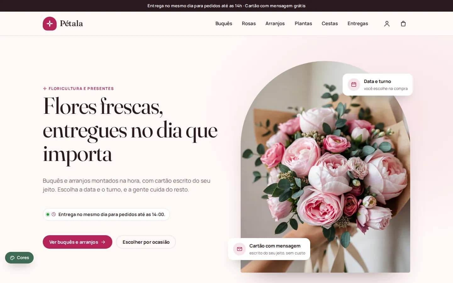 Pétala — floricultura com entrega agendada