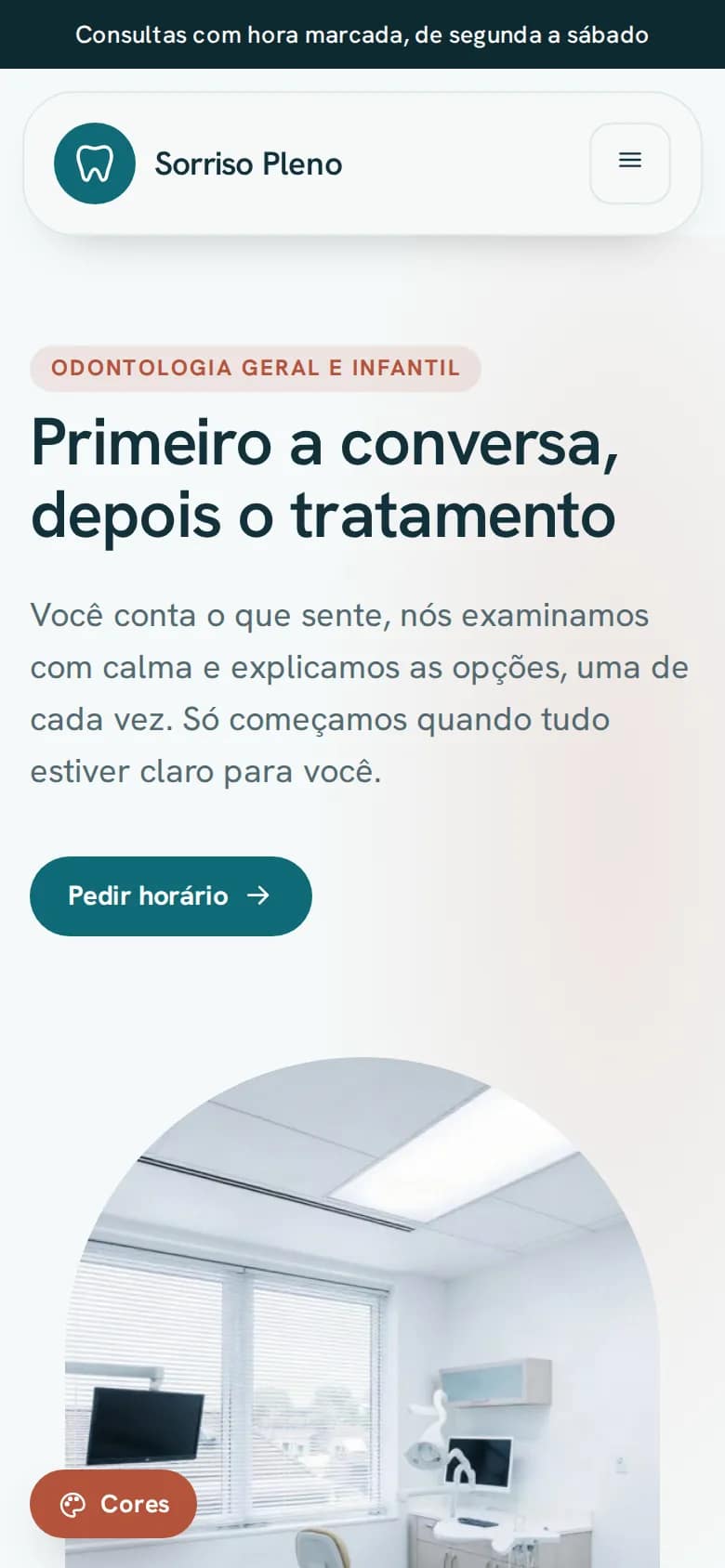 Sorriso Pleno — consultório odontológico no celular